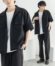 【セットアップ】ポリトロ 半袖オープンカラーシャツ ZIPシャツ&2タックアンクルイージーパンツ