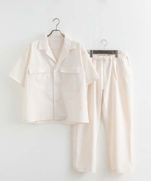Rocky Monroe(ロッキーモンロー)の「【セットアップ】ポリトロ 半袖オープンカラーシャツ ZIPシャツ&2タックアンクルイージーパンツ(セットアップ・メンズ・ブラック/ブラウン/グレー/アイボリー/ホワイト系/ブラック系/グレー系/ブラウン系・2(M)/3(L)/4(LL)/LL/L/M)」の13枚目の写真
