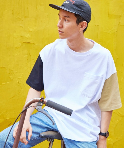 BARK MANHATTAN(バークマンハッタン)の「USAコットン ヘビーウェイト オーバーサイズ クルーネックポケット半袖Tシャツ(Tシャツ/カットソー・メンズ・ホワイト/ブラック/ネイビー/グレー/ライトグリーン/ダークグレー/ライトカーキ/ホワイト系その他/ベージュ系その他/ブルー系その他/パープル系その他/ブルー系その他2・M/L/XL)」の2枚目の写真