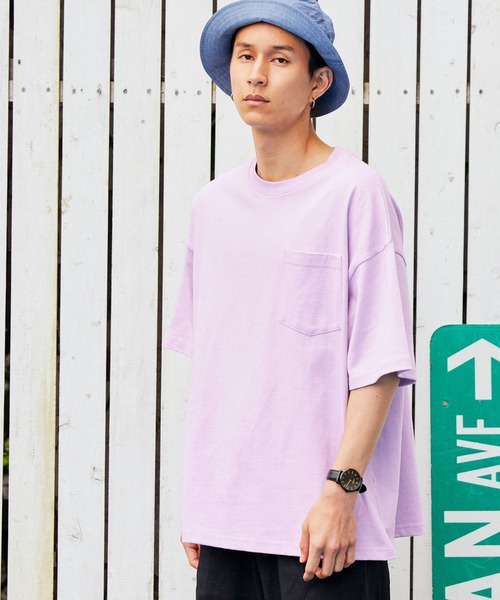 BARK MANHATTAN(バークマンハッタン)の「USAコットン ヘビーウェイト オーバーサイズ クルーネックポケット半袖Tシャツ(Tシャツ/カットソー・メンズ・ホワイト/ブラック/ネイビー/グレー/ライトグリーン/ダークグレー/ライトカーキ/ホワイト系その他/ベージュ系その他/ブルー系その他/パープル系その他/ブルー系その他2・M/L/XL)」の12枚目の写真