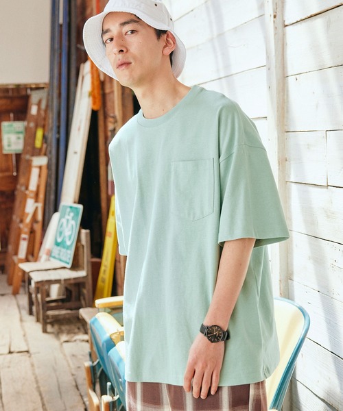 BARK MANHATTAN(バークマンハッタン)の「USAコットン ヘビーウェイト オーバーサイズ クルーネックポケット半袖Tシャツ(Tシャツ/カットソー・メンズ・ホワイト/ブラック/ネイビー/グレー/ライトグリーン/ダークグレー/ライトカーキ/ホワイト系その他/ベージュ系その他/ブルー系その他/パープル系その他/ブルー系その他2・M/L/XL)」の7枚目の写真