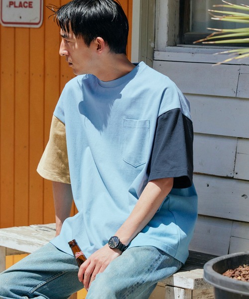 BARK MANHATTAN(バークマンハッタン)の「USAコットン ヘビーウェイト オーバーサイズ クルーネックポケット半袖Tシャツ(Tシャツ/カットソー・メンズ・ホワイト/ブラック/ネイビー/グレー/ライトグリーン/ダークグレー/ライトカーキ/ホワイト系その他/ベージュ系その他/ブルー系その他/パープル系その他/ブルー系その他2・M/L/XL)」の11枚目の写真