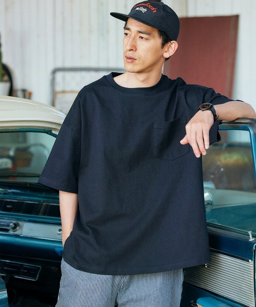 BARK MANHATTAN(バークマンハッタン)の「USAコットン ヘビーウェイト オーバーサイズ クルーネックポケット半袖Tシャツ(Tシャツ/カットソー・メンズ・ホワイト/ブラック/ネイビー/グレー/ライトグリーン/ダークグレー/ライトカーキ/ホワイト系その他/ベージュ系その他/ブルー系その他/パープル系その他/ブルー系その他2・M/L/XL)」の17枚目の写真