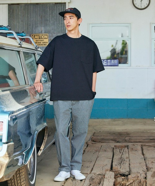 BARK MANHATTAN(バークマンハッタン)の「USAコットン ヘビーウェイト オーバーサイズ クルーネックポケット半袖Tシャツ(Tシャツ/カットソー・メンズ・ホワイト/ブラック/ネイビー/グレー/ライトグリーン/ダークグレー/ライトカーキ/ホワイト系その他/ベージュ系その他/ブルー系その他/パープル系その他/ブルー系その他2・M/L/XL)」の18枚目の写真