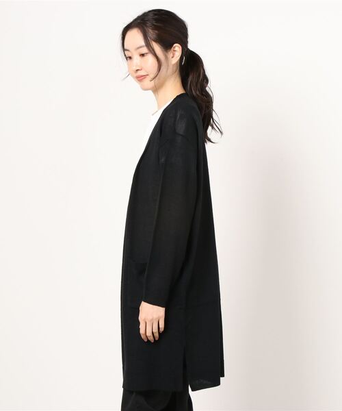 NAVY(ネイビー)の「ニットカーディガン 半袖Tシャツ アンサンブル(Tシャツ/カットソー・レディース・ライトグレー/ホワイト×ブラック/ブラック/ベージュ/カーキ・フリー)」の7枚目の写真