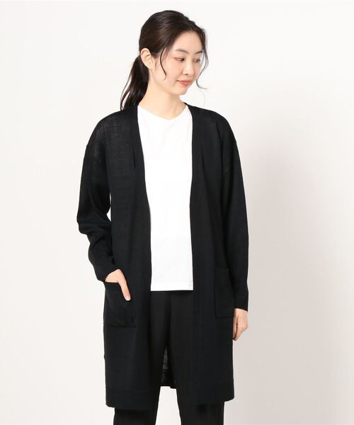 NAVY(ネイビー)の「ニットカーディガン 半袖Tシャツ アンサンブル(Tシャツ/カットソー・レディース・ライトグレー/ホワイト×ブラック/ブラック/ベージュ/カーキ・フリー)」の21枚目の写真