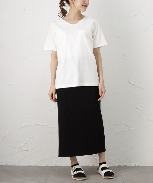 NAVY(ネイビー)の「ニットカーディガン 半袖Tシャツ アンサンブル(Tシャツ/カットソー・レディース・ライトグレー/ホワイト×ブラック/ブラック/ベージュ/カーキ・フリー)」の20枚目の写真