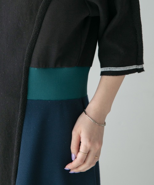 Eimee Law（エイミーロウ）の「5texフレアーラインカットドレス（ワンピース・レディース・ブラック/アイボリー・38）」の16枚目の写真