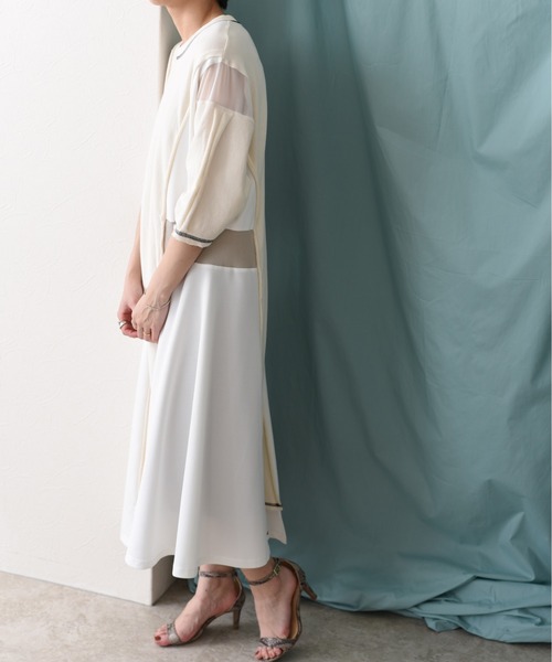 Eimee Law（エイミーロウ）の「5texフレアーラインカットドレス（ワンピース・レディース・ブラック/アイボリー・38）」の15枚目の写真