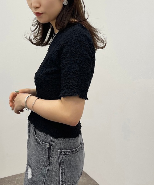 apres jour mignon（アプレジュールミニョン）の「ポコポコクロスＴ 【ZOZOTOWN限定アイテム】（Tシャツ/カットソー・レディース・ブラック/アイボリー/ブルー系その他・X-LARGE/フリー）」の13枚目の写真