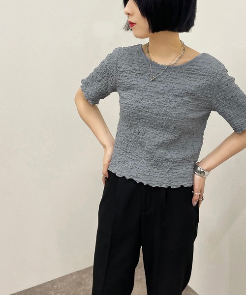 apres jour mignon（アプレジュールミニョン）の「ポコポコクロスＴ 【ZOZOTOWN限定アイテム】（Tシャツ/カットソー・レディース・ブラック/アイボリー/ブルー系その他・X-LARGE/フリー）」の20枚目の写真