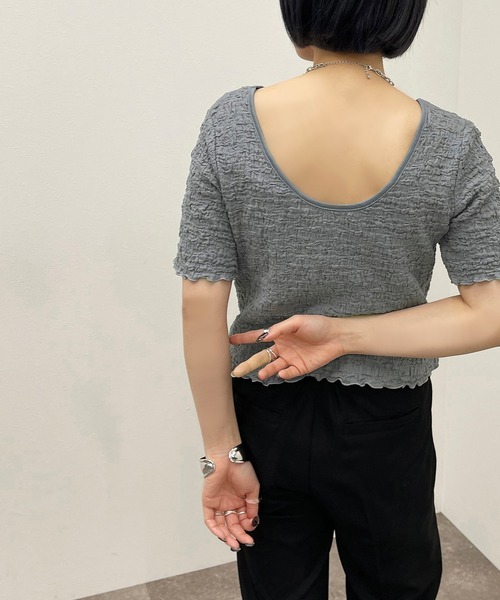 apres jour mignon（アプレジュールミニョン）の「ポコポコクロスＴ 【ZOZOTOWN限定アイテム】（Tシャツ/カットソー・レディース・ブラック/アイボリー/ブルー系その他・X-LARGE/フリー）」の21枚目の写真