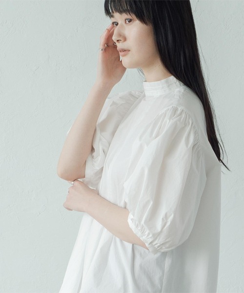 miette(ミエット)の「バルーンショートスリーブブラウス(シャツ/ブラウス・レディース・オフホワイト/ブラック/グリーン系その他・F)」の4枚目の写真