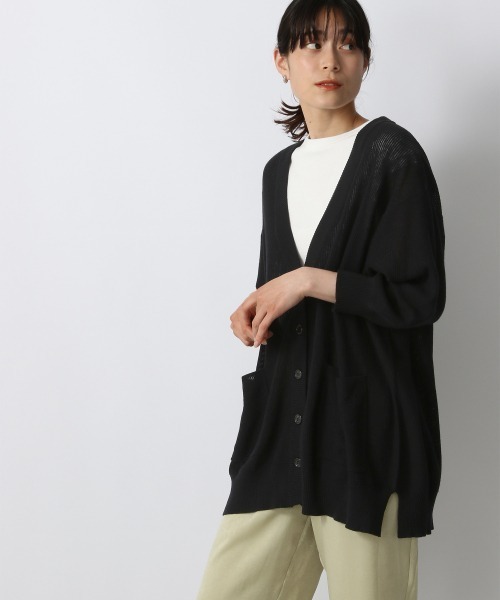 LOWRYS FARM（ローリーズファーム）の「ミドルカーディガン８Ｓ　953254（カーディガン/ボレロ・レディース・ブラック/グリーン/アイボリー・FREE）」の2枚目の写真