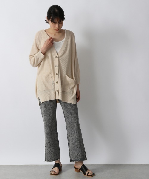 LOWRYS FARM（ローリーズファーム）の「ミドルカーディガン８Ｓ　953254（カーディガン/ボレロ・レディース・ブラック/グリーン/アイボリー・FREE）」の4枚目の写真