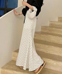 マーメイドドット柄マキシスカート