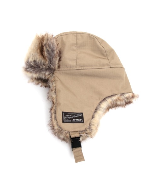 MAISON mou（メゾンムー）の「【AVIREX/アヴィレックス】FLIGHT BOA CAP/フライトボアキャップ（キャップ・レディース・ブラック/カーキ/ベージュ・FREE）」の2枚目の写真