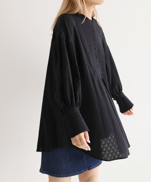 SLOBE citron.（スローブシトロン）の「SLOBE citron. チュニックブラウス【手洗い可能】◆（シャツ/ブラウス・レディース・ブラック/ブラック系その他/ピンク/ホワイト・FREE）」の2枚目の写真