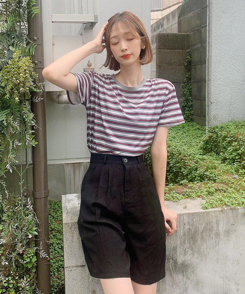 Voyage titty&Co.PETIT（ボヤージュティティアンドコープチ）の「【Voyage titty&Co.】タックハーフパンツ（その他パンツ・レディース・ベージュ/ブラック・FREE）」の9枚目の写真