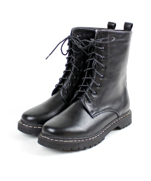 VIVIAN（ヴィヴィアン）の「厚底8ホールレースアップショートブーツ（ブーツ・レディース・ワイン/ダークブラウン/ブラック/ホワイト・LL/S/M/L）」の10枚目の写真