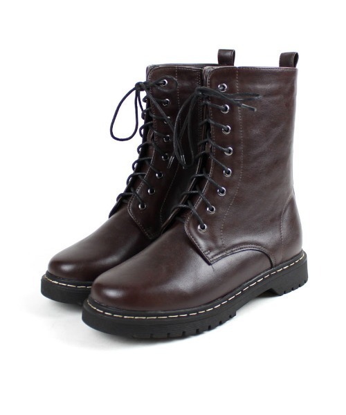 VIVIAN（ヴィヴィアン）の「厚底8ホールレースアップショートブーツ（ブーツ・レディース・ワイン/ダークブラウン/ブラック/ホワイト・LL/S/M/L）」の14枚目の写真