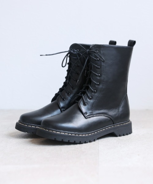 VIVIAN（ヴィヴィアン）の「厚底8ホールレースアップショートブーツ（ブーツ・レディース・ワイン/ダークブラウン/ブラック/ホワイト・LL/S/M/L）」の6枚目の写真