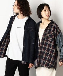 Purple&Yellow | デニム＆チェックリバーシブルシャツ(シャツ/ブラウス)