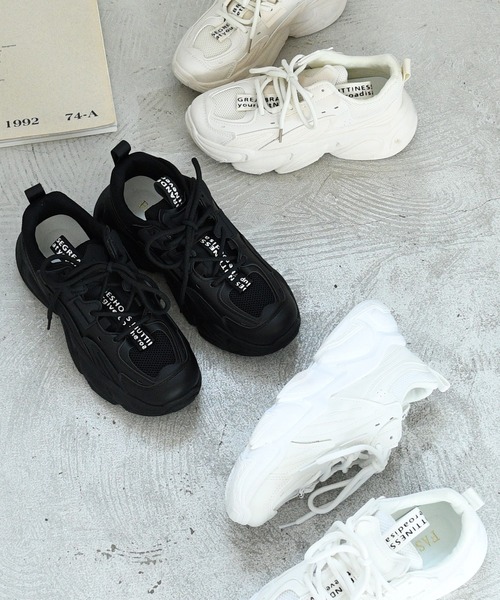 NOFALL（ノーフォール）の「厚底ダッドスニーカー（スニーカー・レディース・ホワイト/ブラック/ベージュ・LL/M/3L/S/L/SS）」の7枚目の写真