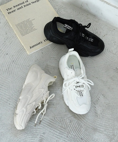 NOFALL（ノーフォール）の「厚底ダッドスニーカー（スニーカー・レディース・ホワイト/ブラック/ベージュ・LL/M/3L/S/L/SS）」の21枚目の写真