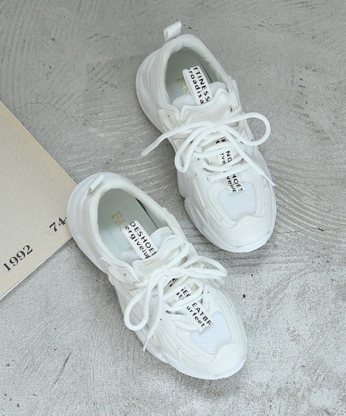 NOFALL（ノーフォール）の「厚底ダッドスニーカー（スニーカー・レディース・ホワイト/ブラック/ベージュ・LL/M/3L/S/L/SS）」の19枚目の写真