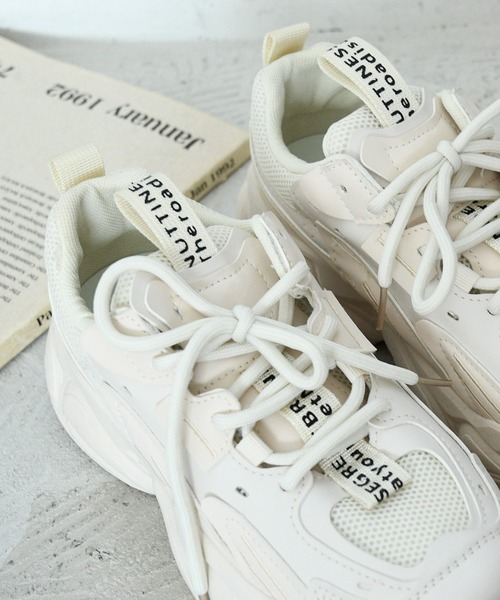 NOFALL（ノーフォール）の「厚底ダッドスニーカー（スニーカー・レディース・ホワイト/ブラック/ベージュ・LL/M/3L/S/L/SS）」の16枚目の写真