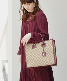 ジャガード アングル トートバッグ/ショルダー付