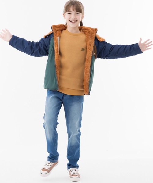 KRIFF MAYER Kid's Collection(クリフメイヤーキッズコレクション)の「アタタカクルー(スウェット・キッズ・ネイビー/マスタード/チャコール/グレー/カーキ/ブルーグリーン・120/170/150/130/140/160)」の16枚目の写真