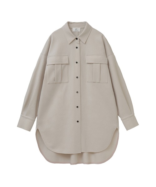 【1er プルミエアロンディスモン】圧縮ウールジャージーシャツ　ライトグレー 1er Arrondissement（プルミエアロンディスモン）の「圧縮ウール