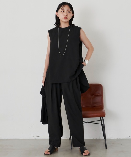 Aunt Marie's（アントマリーズ）の「バックフレアノースリトップス（シャツ/ブラウス・レディース・ネイビー/ブラック・FREE）」の6枚目の写真