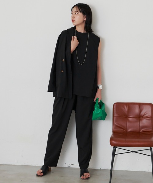 Aunt Marie's（アントマリーズ）の「バックフレアノースリトップス（シャツ/ブラウス・レディース・ネイビー/ブラック・FREE）」の21枚目の写真