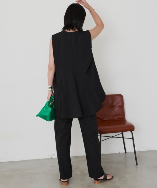 Aunt Marie's（アントマリーズ）の「バックフレアノースリトップス（シャツ/ブラウス・レディース・ネイビー/ブラック・FREE）」の7枚目の写真