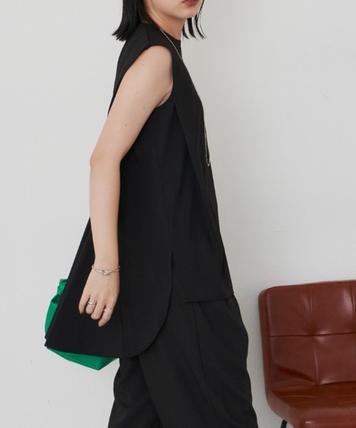 Aunt Marie's（アントマリーズ）の「バックフレアノースリトップス（シャツ/ブラウス・レディース・ネイビー/ブラック・FREE）」の14枚目の写真