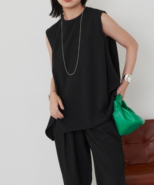 Aunt Marie's（アントマリーズ）の「バックフレアノースリトップス（シャツ/ブラウス・レディース・ネイビー/ブラック・FREE）」の22枚目の写真