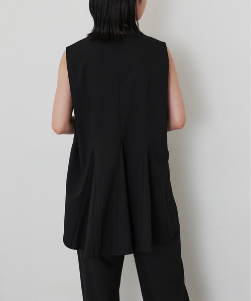 Aunt Marie's（アントマリーズ）の「バックフレアノースリトップス（シャツ/ブラウス・レディース・ネイビー/ブラック・FREE）」の3枚目の写真