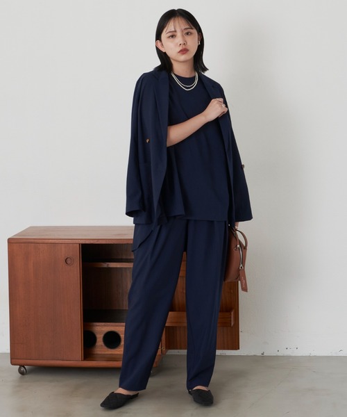 Aunt Marie's（アントマリーズ）の「バックフレアノースリトップス（シャツ/ブラウス・レディース・ネイビー/ブラック・FREE）」の5枚目の写真