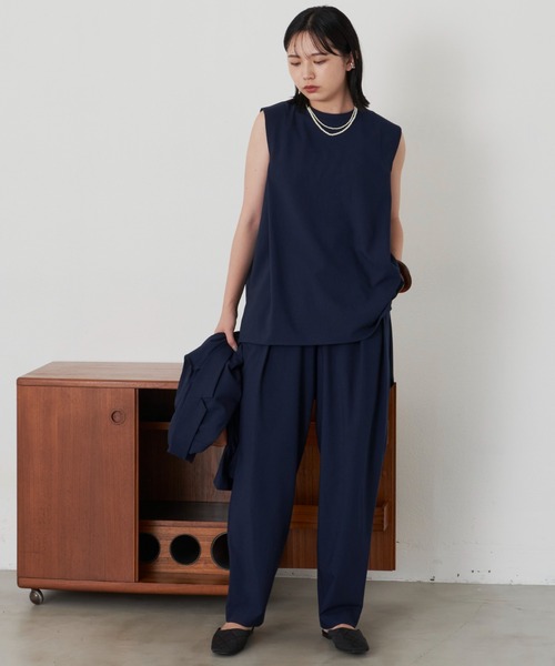 Aunt Marie's（アントマリーズ）の「バックフレアノースリトップス（シャツ/ブラウス・レディース・ネイビー/ブラック・FREE）」の8枚目の写真