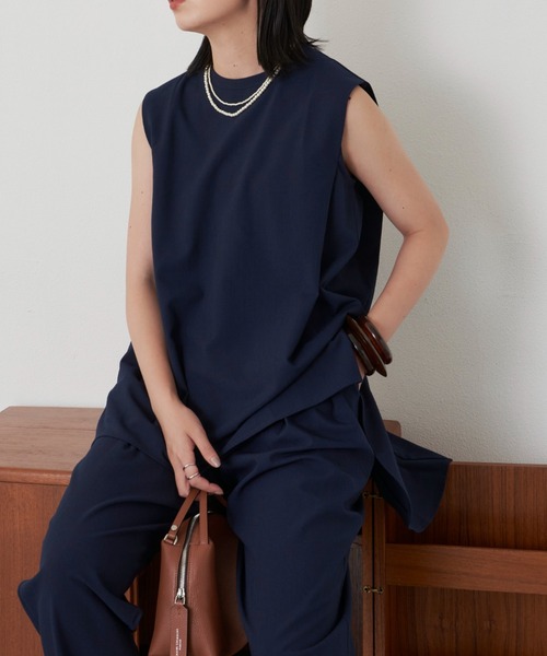 Aunt Marie's（アントマリーズ）の「バックフレアノースリトップス（シャツ/ブラウス・レディース・ネイビー/ブラック・FREE）」の16枚目の写真