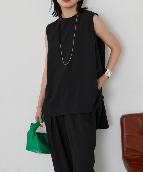 Aunt Marie's（アントマリーズ）の「バックフレアノースリトップス（シャツ/ブラウス・レディース・ネイビー/ブラック・FREE）」の18枚目の写真