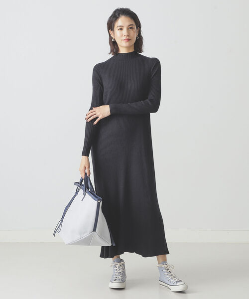 BEAMS LIGHTS(ビームスライツ)の「BEAMS LIGHTS / スタンドネック リブ ニットワンピース(ワンピース・レディース・レッド/ブラウン系その他4/ネイビー・ONE SIZE)」の19枚目の写真