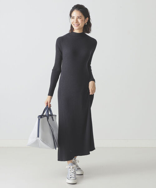 BEAMS LIGHTS(ビームスライツ)の「BEAMS LIGHTS / スタンドネック リブ ニットワンピース(ワンピース・レディース・レッド/ブラウン系その他4/ネイビー・ONE SIZE)」の20枚目の写真