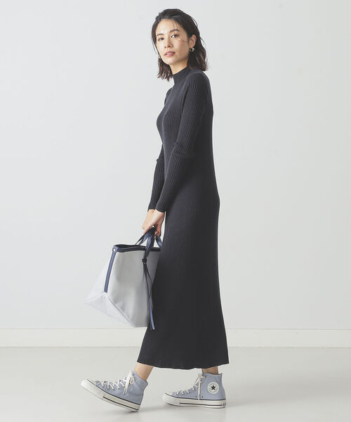 BEAMS LIGHTS(ビームスライツ)の「BEAMS LIGHTS / スタンドネック リブ ニットワンピース(ワンピース・レディース・レッド/ブラウン系その他4/ネイビー・ONE SIZE)」の21枚目の写真