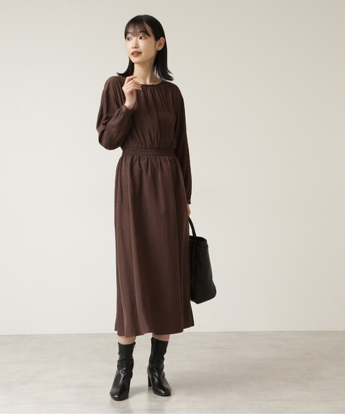 ★新品未使用★24ssナチュラルビューティーベーシック　★ジャガードワンピース ジャガードキャミワンピース | ナチュラルビューティー