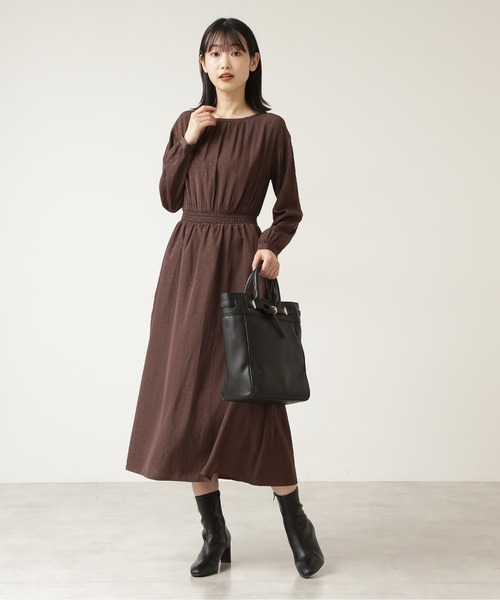 NATURAL BEAUTY BASIC(ナチュラルビューティーベーシック)の「割繊フラワージャガードワンピース(ワンピース・レディース・ブラウン/ボルドー・SMALL/MEDIUM)」の21枚目の写真