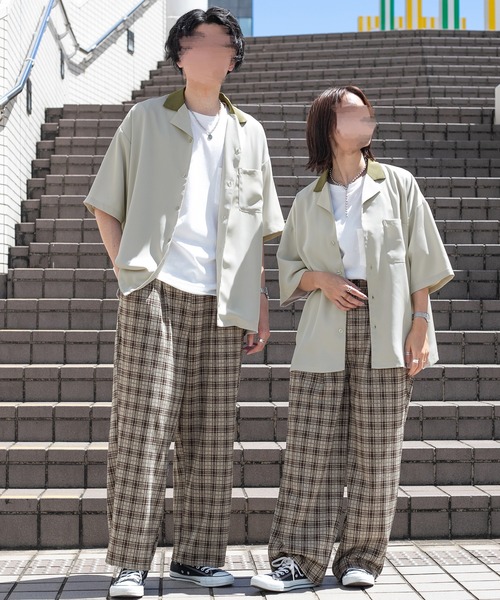 PairPair(ペアペア)の「ストレッチルーズワイドパンツ(ユニセックス)(その他パンツ)」|ベージュ